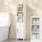 HEXCELEN Badezimmerschrank, Toilettenrollenhalter, Toilettenschrank mit Türen, Badschrank, Schmaler Badregal, Verstellbare Ablagen, Moderner, für Badezimmer, Wohnzimmer, 20 × 20 × 90 cm, Weiß