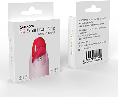JAKCOM N3 Smart Nail Chip - Dispositivo inteligente para manicura de manicura, uso compartido social, disco inalámbrico de 128 GB y muchas funciones NFC para iPhone Android (2 unidades)