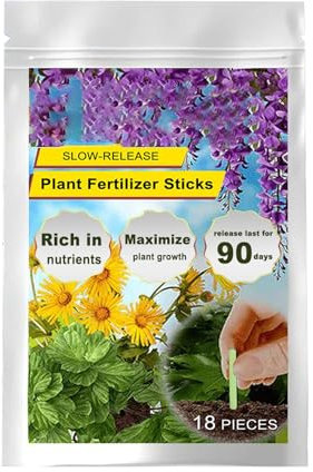 Bastoncini Fertilizzanti per Piante da Interno, Nutriente Per Cura Piante, Rilascio Lento 18 Pezzi Nutrienti Naturali Per Piante D'Appartamento Giardino Fiori Alberi Sempreverdi Alimentazione Continua