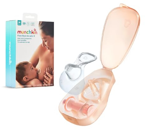 Munchkin Flow 20 mm Bout de Sein+ | Voyez votre lait s'écouler pendant l’allaitement | Allaitement et essentiels pour bébé
