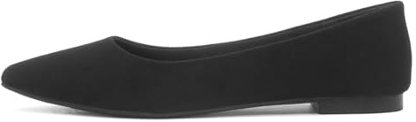 Lilley Womens Black Pointed Toe Slip On Ballerina - Size 5 UK - Black