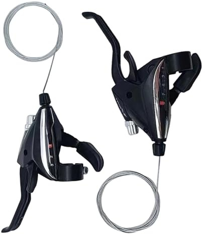 Levier de vitesse pour vélo de vitesse – Leviers de pouce 3 x 9 avec câble de changement de vitesse | 1 paire de leviers de vitesse pour vélo de route pliable, déclencheur de vitesse de précision