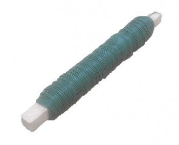 Blumen-Senf 25 Stück Wickeldraht grünlackiert 0,65mm