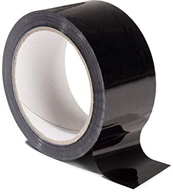 Modulor Verpackungsband, farbiges Klebeband aus Polypropylen, leise abrollendes Paketband mit Acrylatkleber, Breite 5 cm x Länge 66 m, 48 µm dick, schwarz