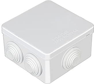 IP55 Waterproof Junction Box, ABS Plastic Outdoor Electrical Project Box Enclosure, Universal Weatherproof Surface Mounted External CCTV Junction Box (85x85x50mm) – AVARTEK (White)