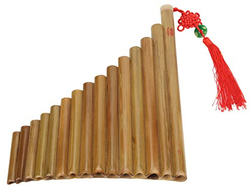 Panflöte, 15 Pfeifen G-Taste Chinesisches Traditionelles Musikinstrument Panflöte Holzblasinstrument(Rechte Hand), Blasinstrument