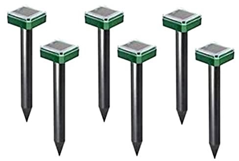 Duendhd Lot de 6 répulsifs à ultrasons solaires contre les serpents, les taupes, les serpents électroniques pour la cour, la ferme, etc