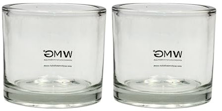 Dekohelden24 Windlichtglas/Teelichtglas im 2er Set, klar/transparent aus Glas, schlicht und elegant, Größe: H/Ø ca. 8 x 9 cm