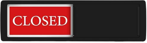 LEEINTO Door Sign Magnetic And Adhesive Tape Open/Closed Door Sign Easy To Use Sliding Sign Open/Closed Door For Home Office Restroom