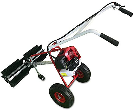 Balayeuse mécanique de 43 cc avec moteur de 1,73 CV pour pelouse, route, jardin, nettoyage manuel avec réglage de la vitesse en continu, idéal pour le déneigement