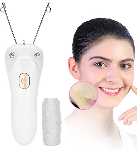 Yanmis Einfädler-Haarentferner, Kabelloser Gesichtsepilierer Zur Physischen Enthaarung, Haarentfernung mit Seidenweicher Haut, Kinn und Lippen, mit USB-Aufladung, 500-mAh-Akku, (Gold)