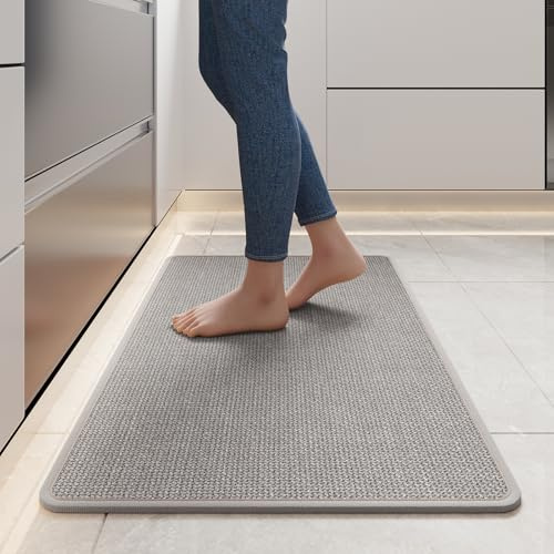 YDKGL Kitchen Rugs Kitchen Mats for Floor Non Slip Washable Gray 17x30