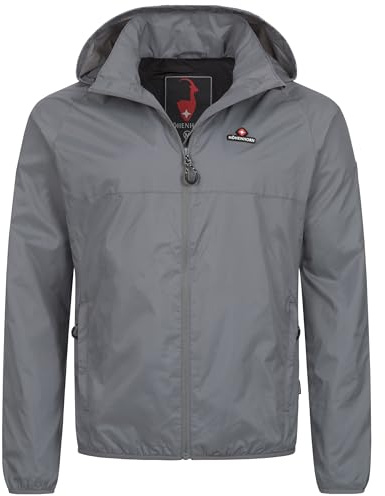Höhenhorn Rigi - Giacca impermeabile con cappuccio da uomo, antipioggia, per attività all’aperto e tempo libero, grigio., XXL