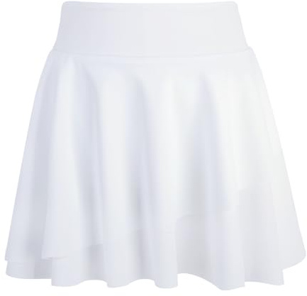 Bezioner Gonna Tennis Ragazze con Tasche e Pantaloncini Gonne Pantalone Sportiva A Pieghe Gonnellino Tennis Gonna Uniforme Scolastica Bianco M(6-7 Anni,110-120 cm)