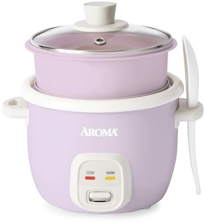AROMA® CoreCoat Steaming Rice Cooker with Basket (4 Cups Cooked, 2 Cups Uncooked)