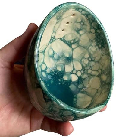 Ninnyi 2025 New Herb Stripper Bowl Ceramic Pottery with Different Round Hole Sizes Suitable for Peeling Off The Leafy