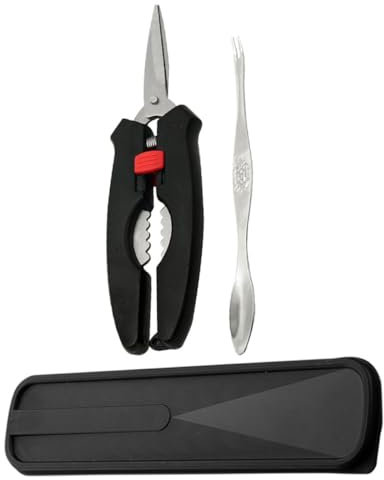 MAGICLULU Set Outils pour Manger Le Crabe avec Pince Multifonctionnelle Fourchette Spéciale Et Boîte De Rangement Noire Ustensiles Efficaces pour Ouverture Fruits De Mer Et Découpe Carapace