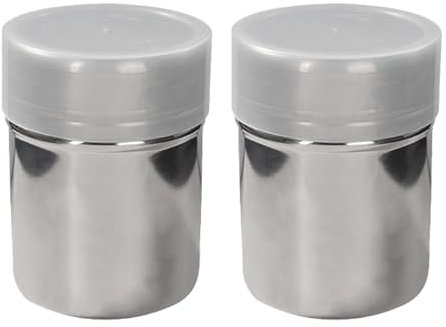 2Pièces Saupoudreuse Sucre Glace,Cacao en Poudre Sucrier de à Inoxydable Saupoudrer Acier Bouilloire Distributeur Fer La Sirop économiseur,Poudreuse Poudrier Tamiseur,pour Chocolat Epice Perlé Farine