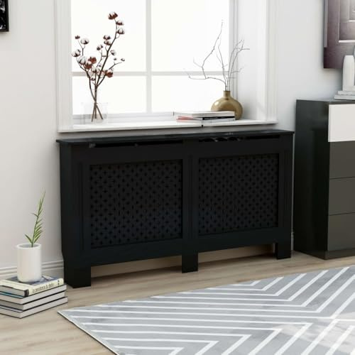 AJJHUUKI Accesorios para electrodomésticos, accesorios de radiador de calefacción, cubierta de radiador, color negro, 152 x 19 x 81,5 cm, MDF