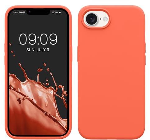 kwmobile Cover per Apple iPhone 17e / iPhone 16e Custodia - Back Case per Smartphone in Silicone TPU - Protezione Gommata - corallo vivo