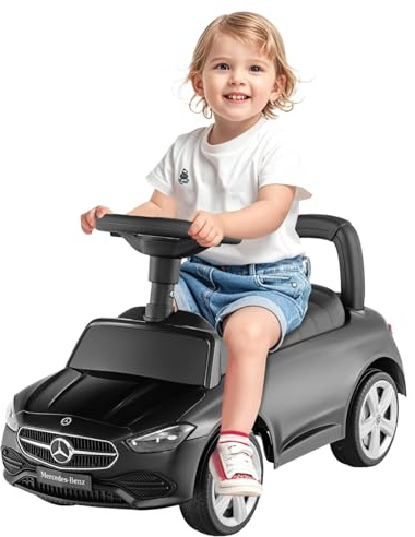 Maxmass Kids Ride on Car, Mercedes-Benz Licensed Sit on Toy Car with Horn, Engine Sound, Under-Seat Storage, Toddler Foot to Floor Sliding Car Slider Walking for 12-36 Months (Black)
