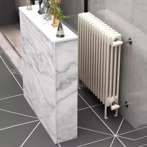 Mensola per Armadio riscaldante, mensola con griglia a persiana per Copertura radiatore in MDF, mensola Moderna con griglia a persiana per Copertura radiatore, Design a persiana per ventilaz