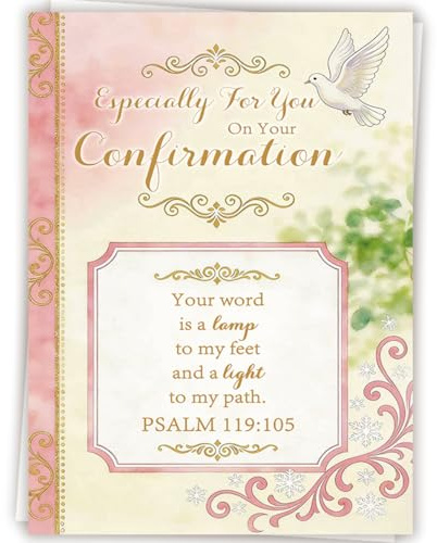 Amorista Communion Cards for Girls, Confirmation Gifts for Daughter Granddaughter Niece