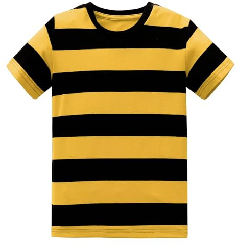 Aisyee Boys t Shirt Kids Striped t Shirts Boys top Age 1-12 Years | soft cotton blend, breathable & comfortable, durable stitching, fade-resistant, for Halloween, parties & daily wear