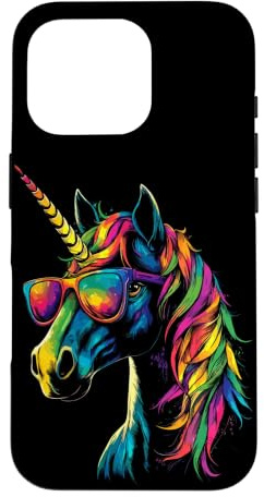 Licorne Coloré Arc-en-Ciel Cavalière Chevaux Équitation Coque pour iPhone 16 Pro