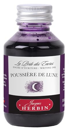 Jacques Herbin 17048T - Writing Ink Bottle 100ml - Fountain pens Roller pens - Poussiere de Lune - Painting - Drawing - Calligraphy - Creative Arts & Crafts