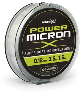 Matrix Power Micron X 0.12mm - 3.5lb 100m accurate dia. Low Viz Hooklength and Pole Rig Fishing Line