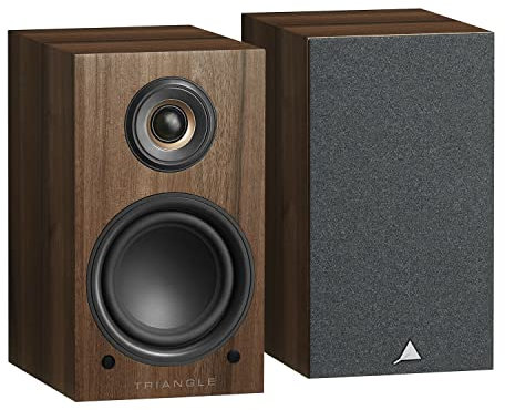 Triangle - Enceintes Actives LN01A - Enceintes Bibliothèque Bluetooth avec Amplificateur 2 x 50W - Audio HD - Entrées Phono/Platine Optique & Sortie Caisson - 165 x 291 x 225 mm – Châtaignier (Paire)