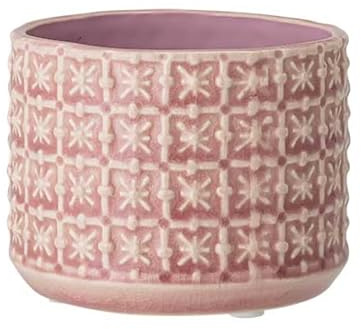 Nordring Maceta Cross - Macetero decorativo redondo para flores e plantas para interiores S (10 cm ø), rosado, Cerámica