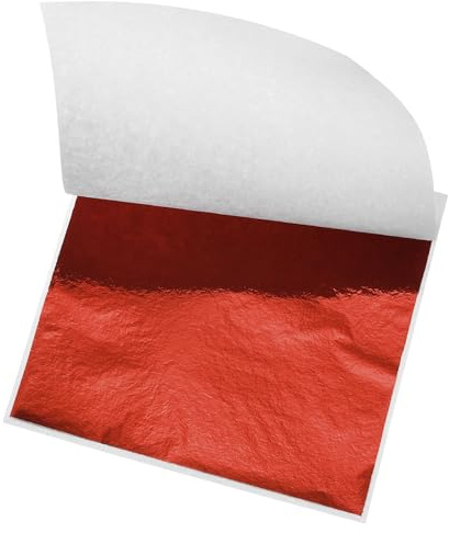 QUARKZMAN Foglia Rossa in Fogli di Alluminio, 8,5 cm x 8 cm, Confezione da 200