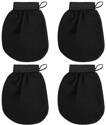 eROOSY 4PCS Peelinghandschuh, Exfoliating Gloves, Peelinghandschuh Körper, Effektives Peeling, Hamam handschuh für Körpe