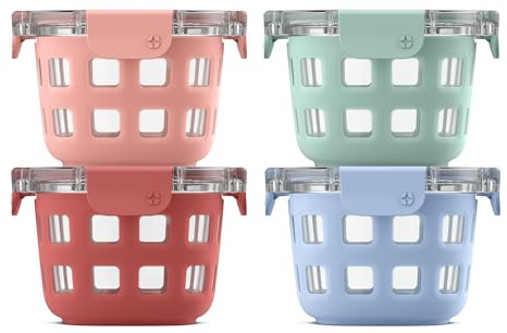 Ello Duraglass Glass Meal Prep Sets Leak-Proof Glass Food Storage Containers with Airtight BPA-Free Plastic Lids, Dishwasher, Microwave, and Freezer Safe