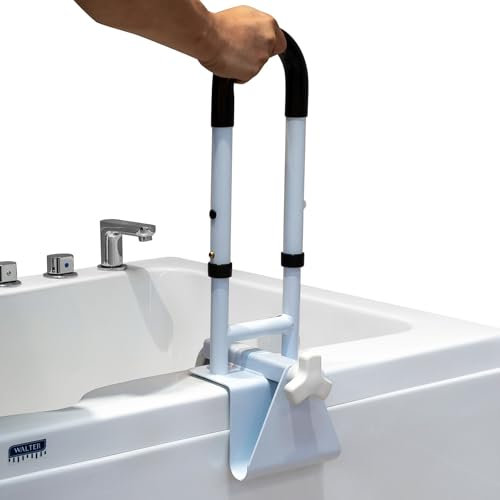 Padded Bathtub Grab Rails for Bathroom, Bathtub Grab Bars for Elderly, Safety Bath Grab Bar Rail Aid, Handrail for Bathroom, Support Grab Handles for Disabled,Width is Adjustable,Load-Bearing 136 kg