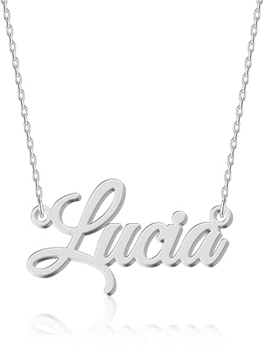 UMAGICBOX Collar Personalizado con Nombre | 14 Estilos de Fuente | Colgante Personalizable de Acero Inoxidable Bañado en Oro 18K y Plata de Ley | Regalo para Ella