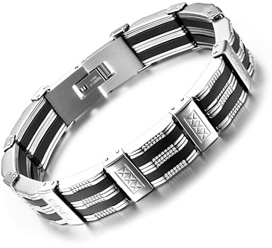 YADOCA Pulsera para Hombre Pulseras de Acero Inoxidable para Hombres Pulsera para niños 19 cm/21 cm Regalo de joyería para Hombres para Papá Hijo Hermano Esposo