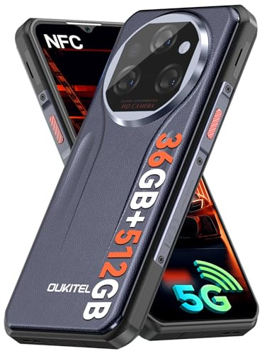 OUKITEL WP39 Pro 5G Telephone Portable Incassable 2025-36Go +512Go/TF 2TO, 11000mAh/33W Smartphone Incassable Android 14, 6.6 FHD+ IPS, Caméra 64MP+32MP, 5G Dual SIM/GPS/NFC, Telephone de Chantier