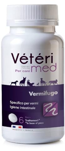 Vétérimed Vermifuge vétérinaire pour chien Vermifuge naturel et aétizig pour chien Hygiène corporelle Acte contre tous types de vers Fabriqué en Frace 15 Talet
