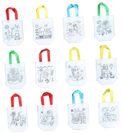 Gatuida 12pièces Sac Portable pour Peinture DIY Pochette De Rangement pour Loisirs Créatifs Sac Pliable pour Graffiti Non-tissé