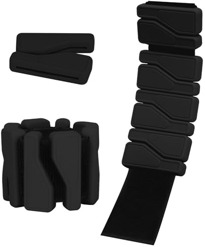 Votoko Gewichtsmanschetten 2er Set (Je 0,46 kg), Verstellbare Handgelenk Gewichte, Gewichtsfitness-Armband, Ankle Weights für Tanz, Barre, Pilates, Cardio, Aerobic, Walking(Schwarz)