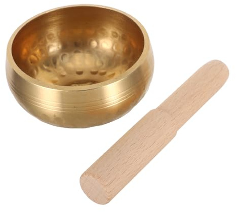 JOINPAYA Cuenco de Canto Budista Auténtico Cuenco Tibetano Martillado Mano de Madera para Meditación Yoga y Relajación Casa o Spa