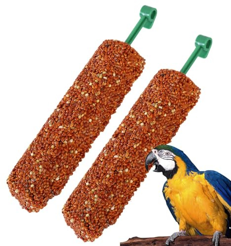 Leckerlis Für Sittiche – 2 Stück Vogelsnacks, Trainingsbelohnungsfutter, Tragbare Futter-Kaustäbchen | 5,51 X 0,98 X 0,98 Zoll Multifunktionales Myna-Sittich-Finken-Conure-, Gesundes