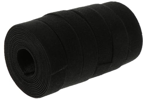 JEWEDECO Correas para Cables Reutilizables Negras 6 Rollos de 1,5 M Cierre de Gancho y Bucle para Organizador de Cables y Fijación en Hogar y Oficina