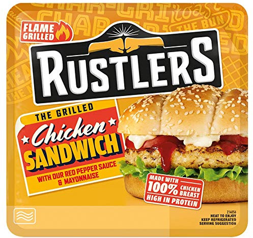 Rustlers Grilled Chicken Sandwich with Red Pepper Sauce and Mayonnaise, 150g