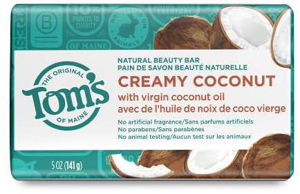 Tom's of Maine Natural Beauty Bar Soap, Creamy Coconut With Virgin Coconut Oil, 5 oz.