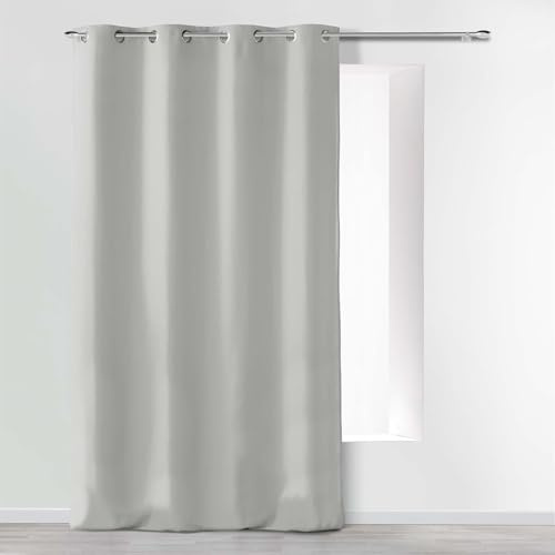 douceur d 'intérieur tenda a occhielli 140 x 260 cm microfibra unita, Poliestere, Grigio, 260 x 140 cm