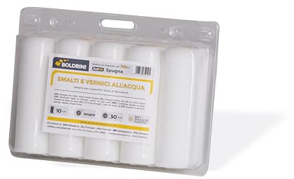 Boldrini Mini rodillo de esponja, ideal para esmaltes y pinturas al agua – Longitud 10 cm – Juego de 10 unidades